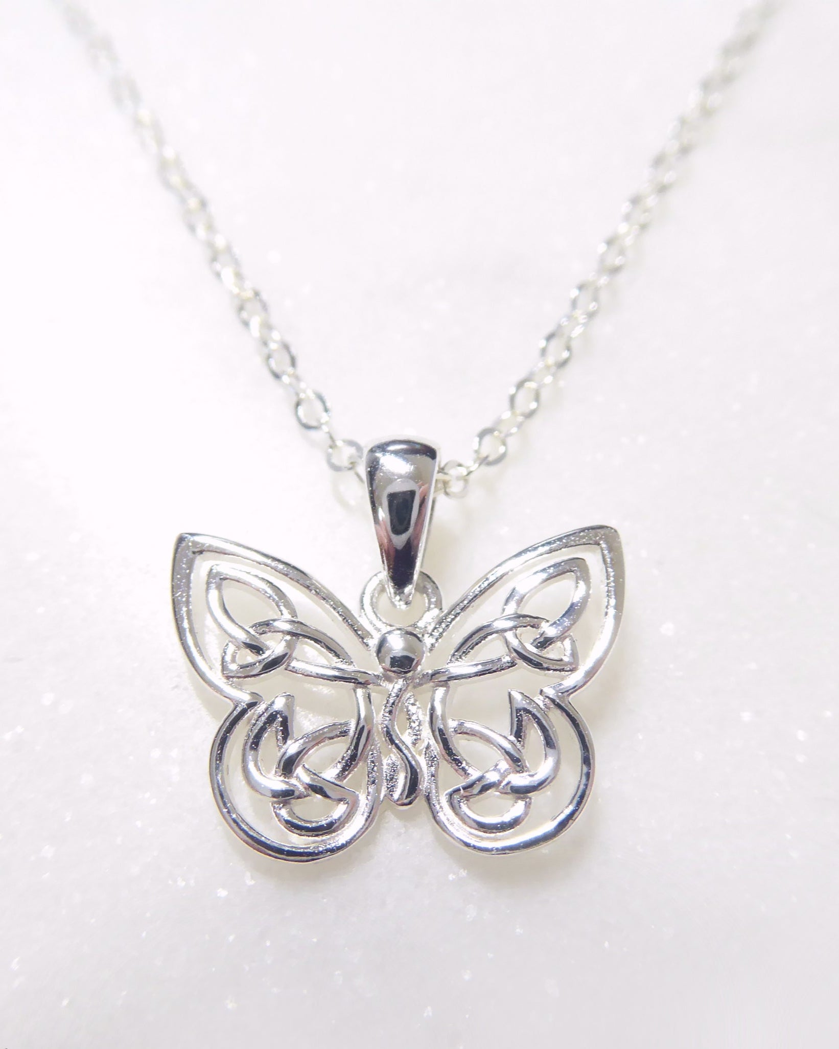 Dainty Sterling Silver Butterfly Pendant Necklace For Women