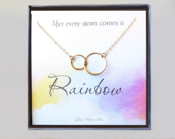Motivational Infinity Necklace Gift - Rainbow Baby Encouragement Necklace