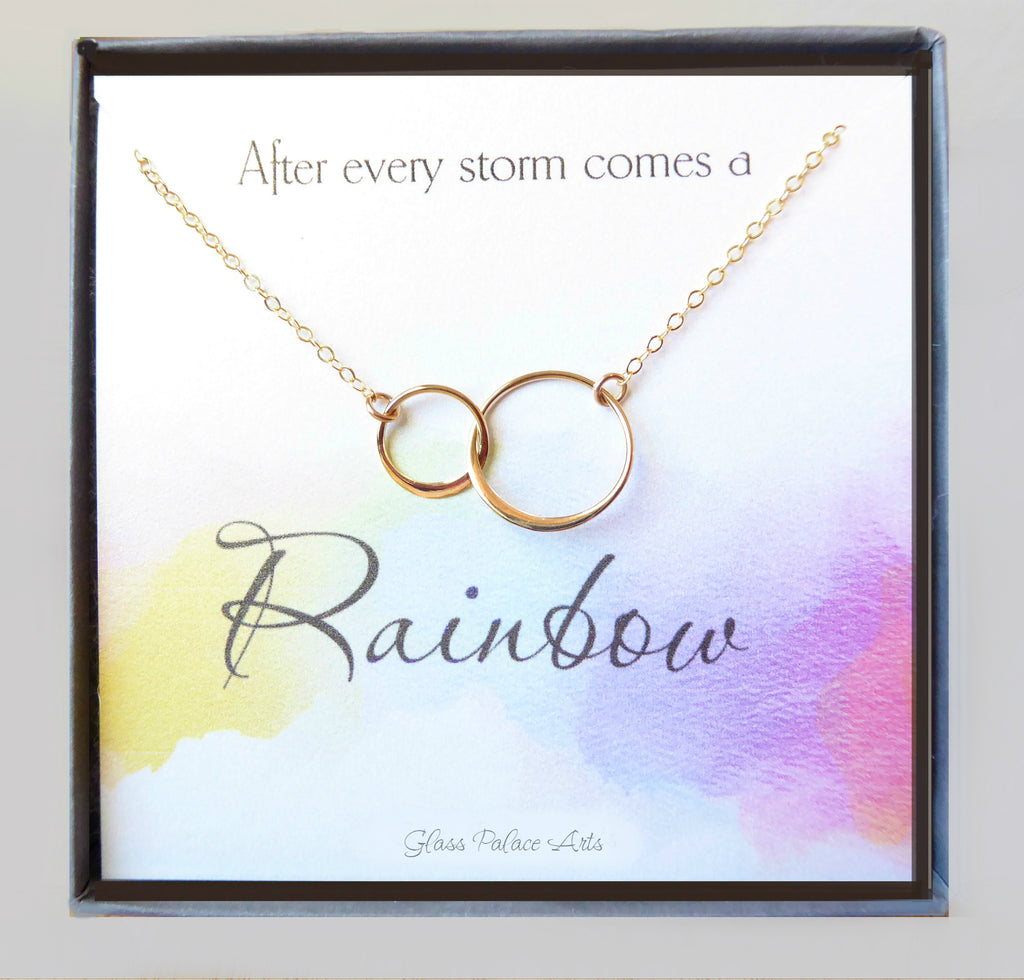 Motivational Infinity Necklace Gift - Rainbow Baby Encouragement Necklace