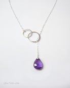 Amethyst Lariat Y Necklace For Women - No Clasp