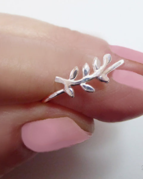 Leaf Ring For Women - 925 Sterling Branch Ring