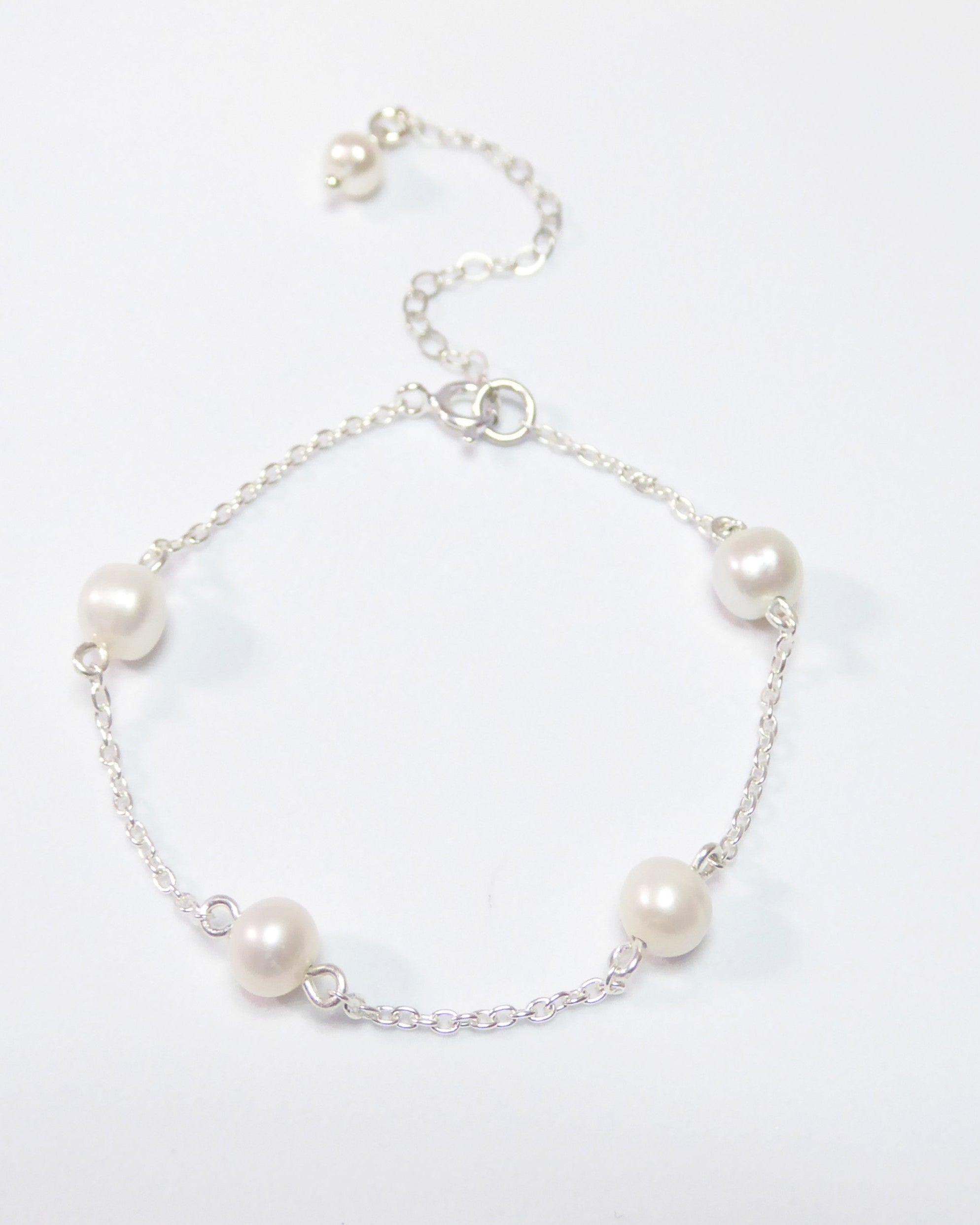 Sterling Silver Freshwater Pearl Bracelet For Women - Adjustable Length