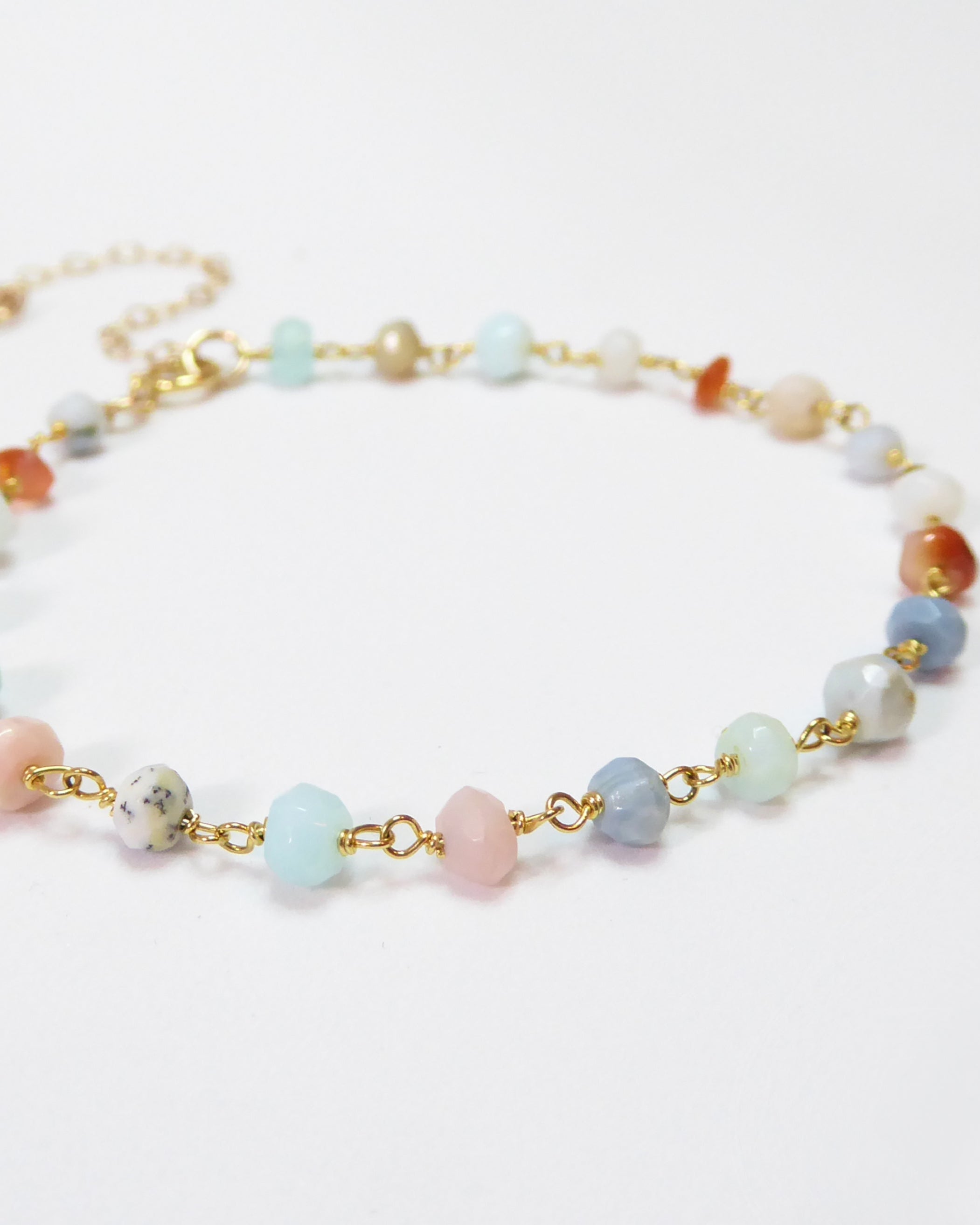 Multi Color Peruvian Opal Bracelet For Women - Sterling Silver or Gold