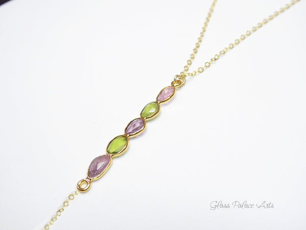 Tourmaline Necklace For Women With Mixed Colors
