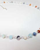 Multi Color Peruvian Opal Gemstone Choker Necklace For Women