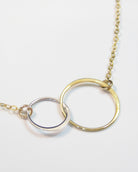Silver and Gold Mixed Metal Infinity Circle Necklace For Women