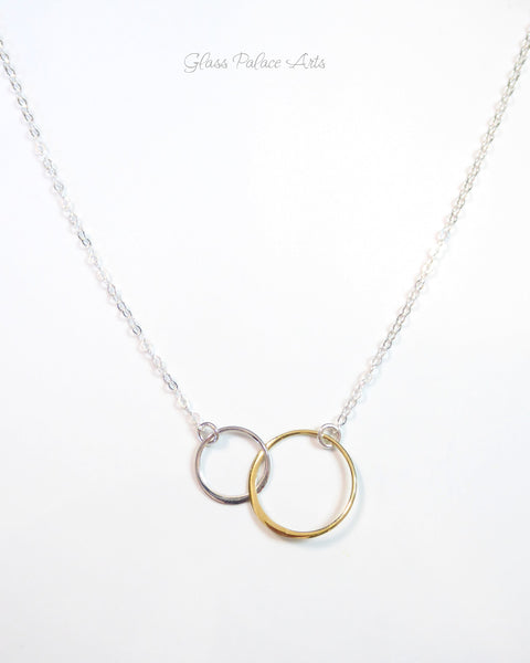 Mixed Metal Infinity Circle Necklace For Women