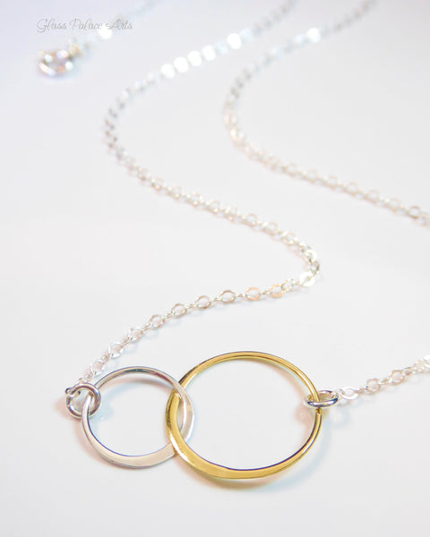 Mixed Metal Infinity Circle Necklace For Women
