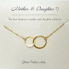 Infinity Necklace With Interlocking Circles On Mother Daughter Message Card