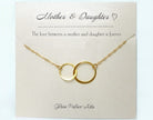 Infinity Necklace With Interlocking Circles On Mother Daughter Message Card