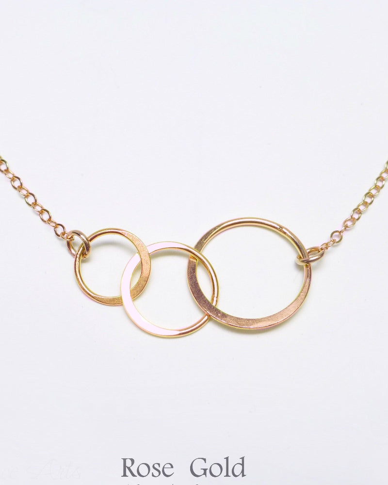 Three Interlocking Circle Infinity Necklace For Women