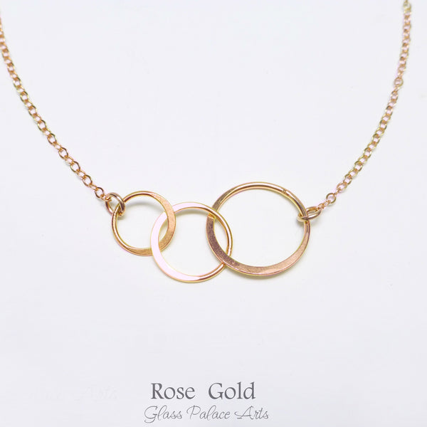 Three Circle Generations Necklace Gift -  For Grandmother, Mother, Daughter