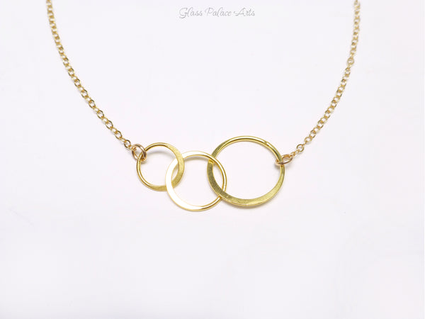 Rose Gold Three Circle Infinity Necklace For Women