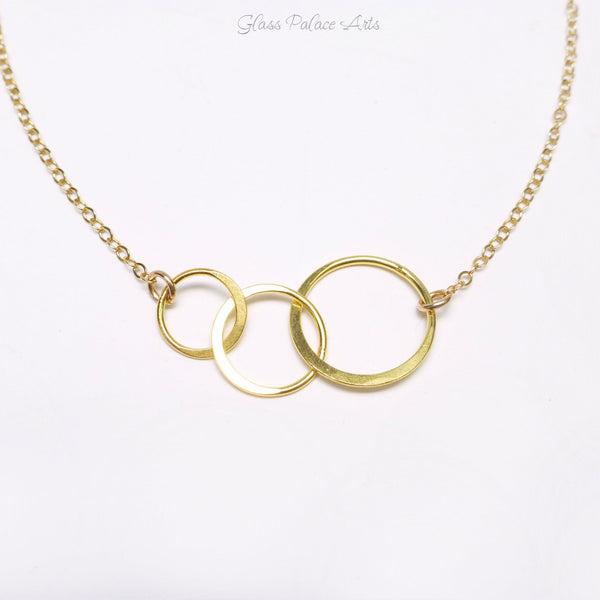 Three Circle Generations Necklace Gift -  For Grandmother, Mother, Daughter