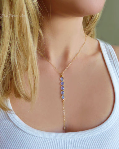 Tanzanite Lariat Pendant Necklace For Women