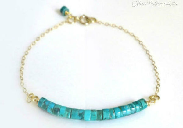 Genuine Turquoise Bracelet For Women - Sterling Silver or Gold
