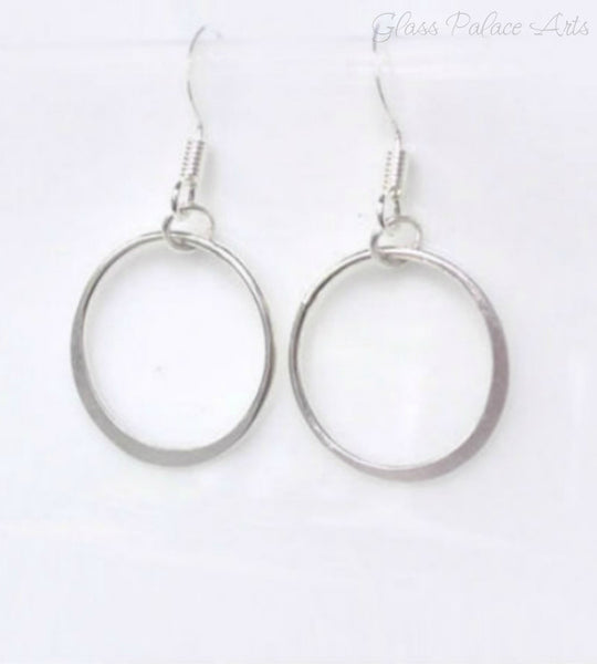 Small Hoop Infinity Circle Earrings - Sterling Silver, Gold, Rose Gold