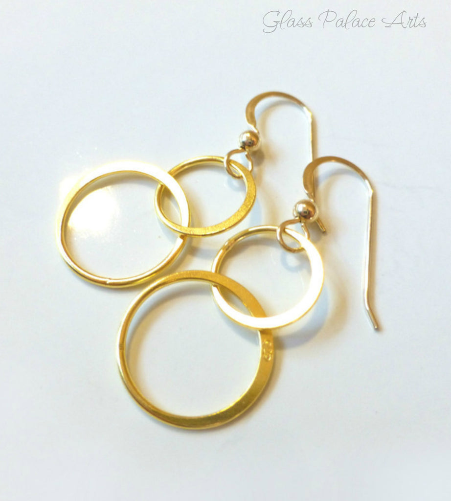 Gold Infinity Circle Earrings - On 14k Gold Fill or Sterling Silver Earwires