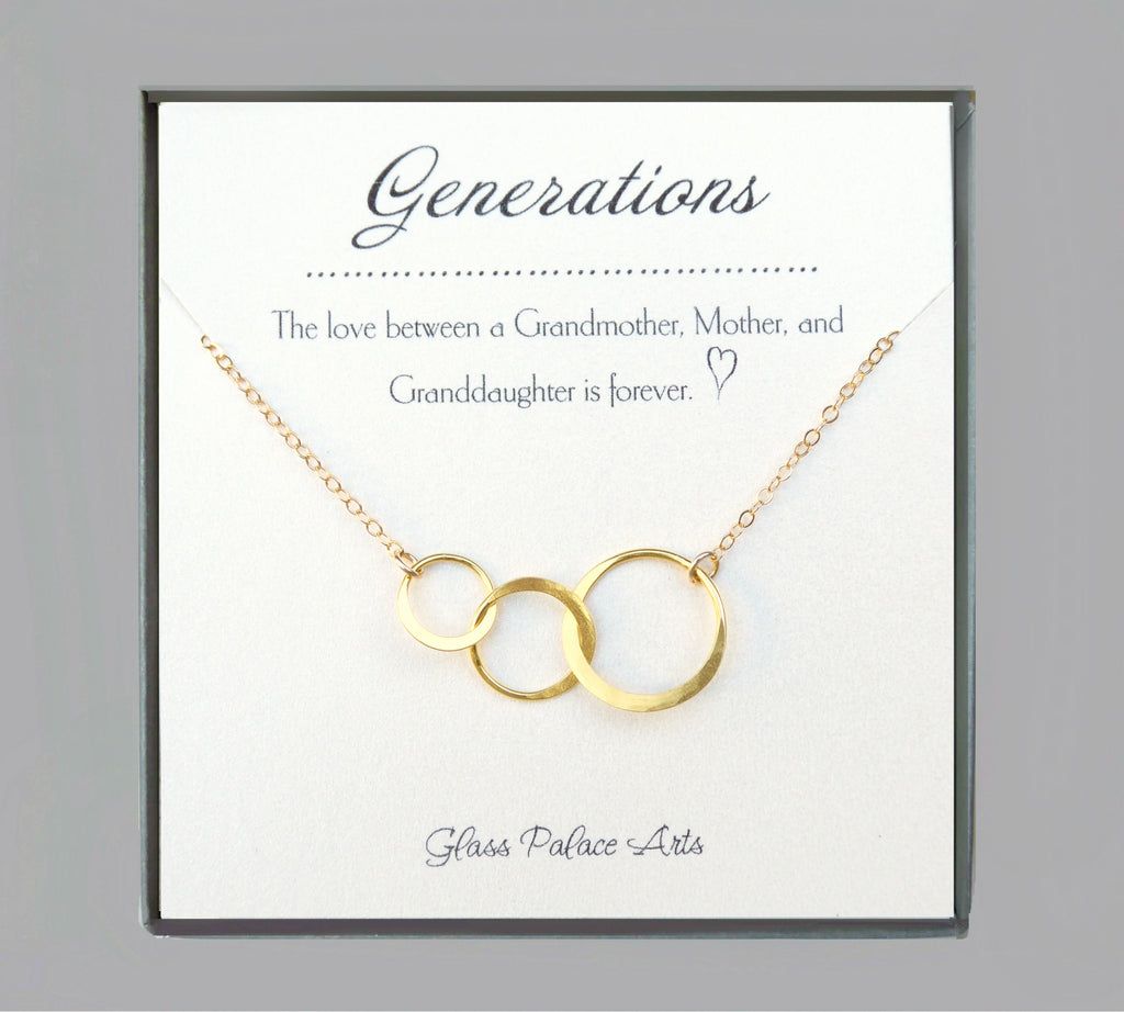 Three Generations Necklace Mother Daughter Grandmother 3 Circle Necklace  Gift Mother's Day Gift for Grandmother - Etsy Sweden