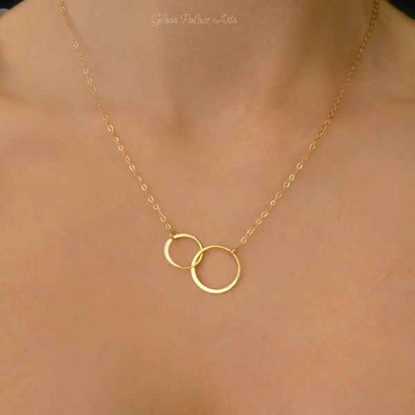 Infinity Circle Necklace For Sisters - Sterling Silver, Gold or Rose Gold