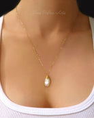 Baroque Freshwater Pearl Pendant Necklace Gold, Rose Gold Or Sterling Silver