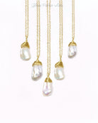 Baroque Freshwater Pearl Pendant Necklace Gold, Rose Gold Or Sterling Silver