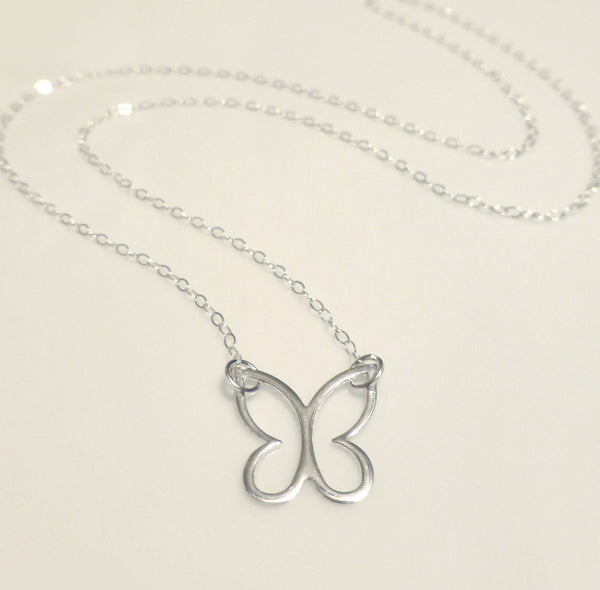 Sterling Silver Butterfly Necklace For Women