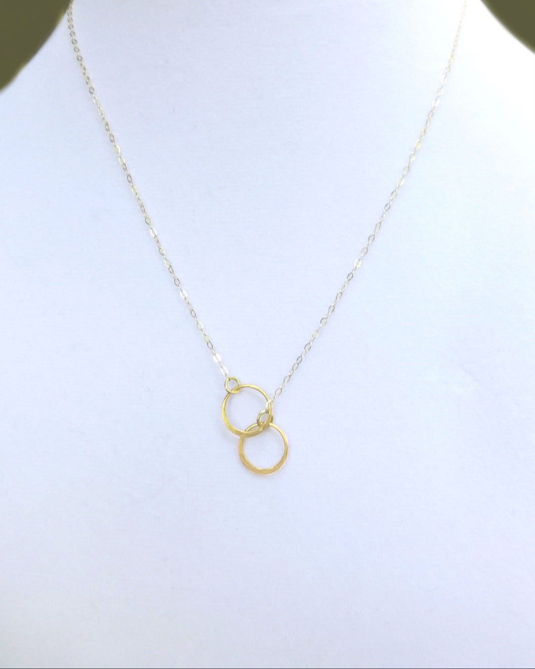 Infinity Lariat Necklace With Small Circles- Sterling Silver, Gold or Rose Gold