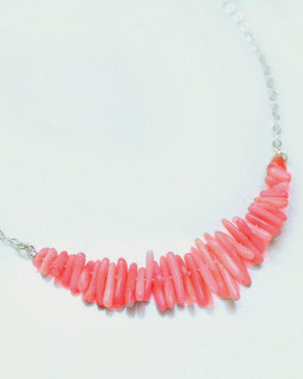 Pink Coral Necklace For Women - Sterling Silver, 14k Gold Fill or Rose Gold