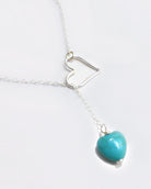 Sterling Silver Turquoise Heart Lariat Necklace