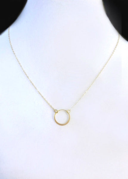 Simple Circle Necklace With Infinity Pendant - Sterling Silver, Gold, Rose Gold