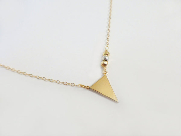 Gold Chevron Necklace -Modern Geometric Triangle Necklace