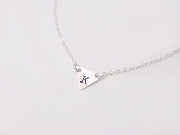 Personalized Triangle Chevron Heart Necklace For Women - Sterling Silver or 14k Gold Fill