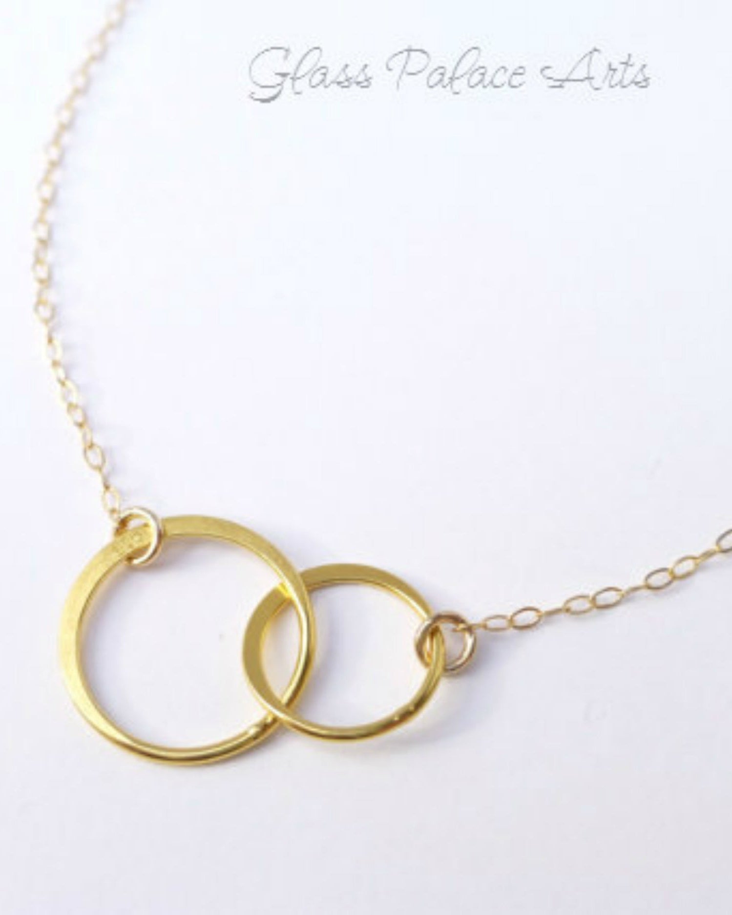 Gold Linked Circle Infinity Necklace For Women