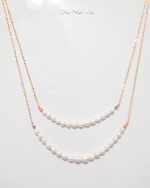 Freshwater Pearl Layered Multi Strand Necklace For Women