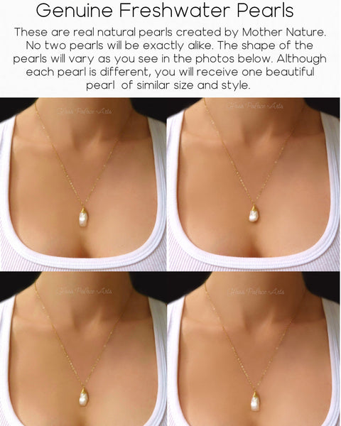 Baroque Freshwater Pearl Pendant Necklace Gold, Rose Gold Or Sterling Silver