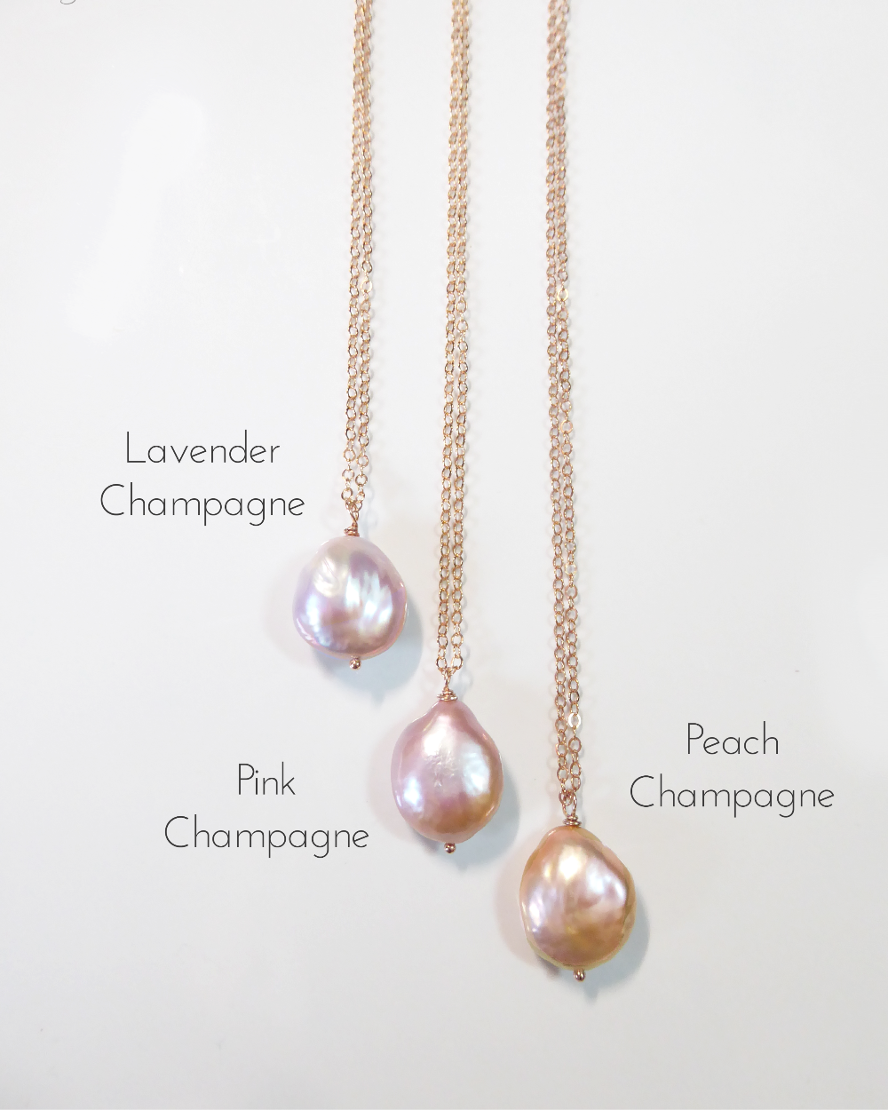 Champagne Pink Baroque Pearl Necklace For Women - Natural Freshwater Pearls