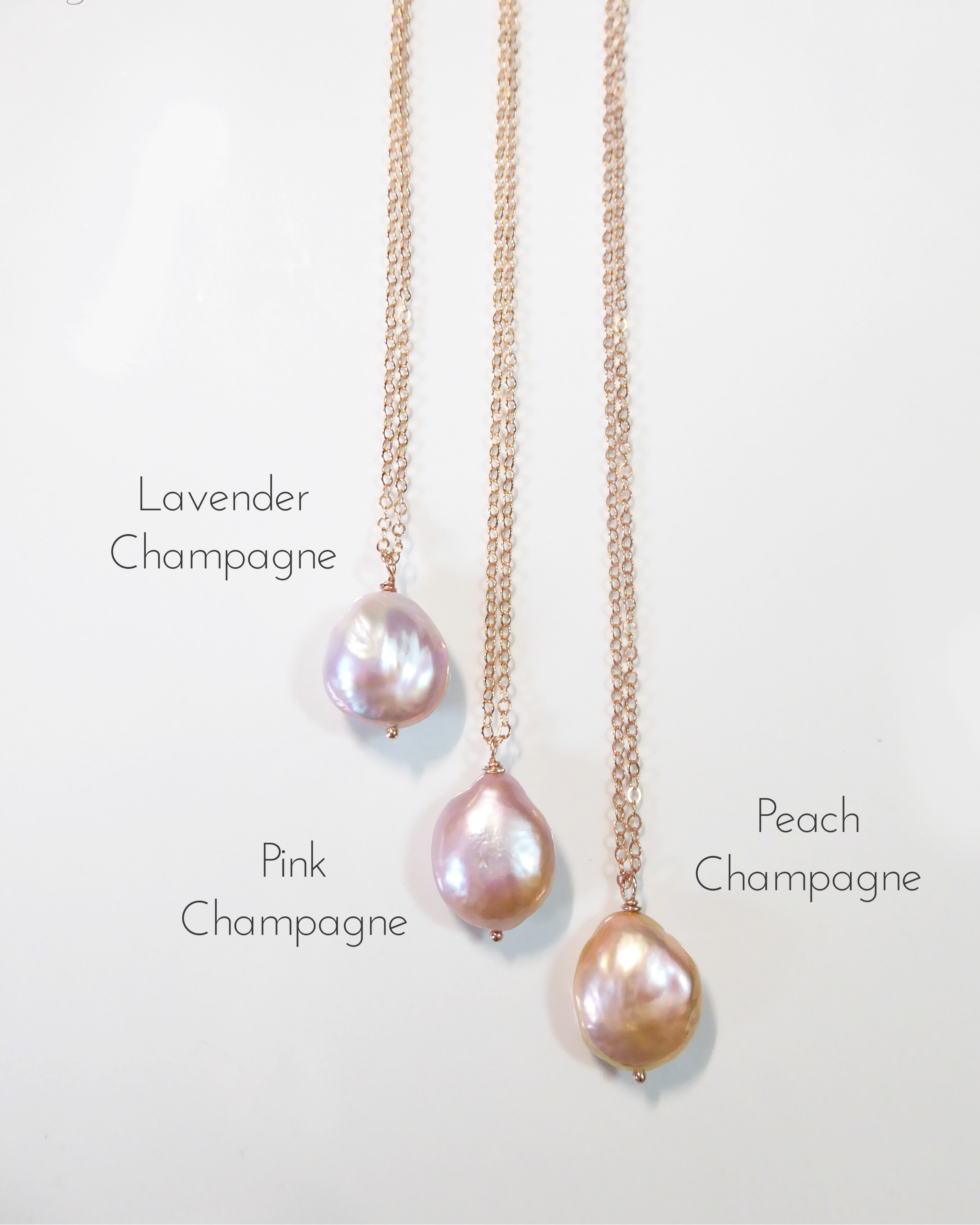 Champagne Pink Baroque Pearl Necklace For Women - Natural Freshwater Pearls