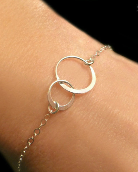 Sterling Silver Infinity Bracelet With Tiny Eternity Circles