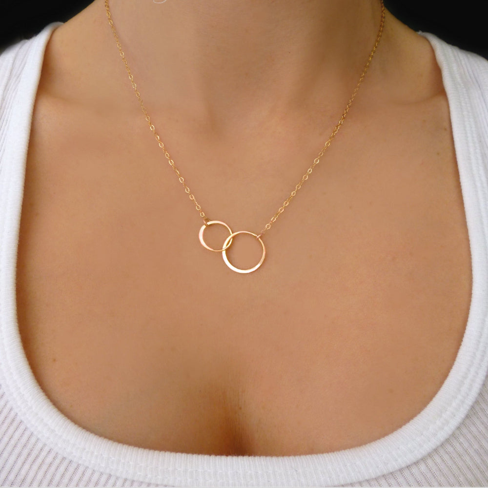 Infinity Circle Necklace For Sisters On Message Card
