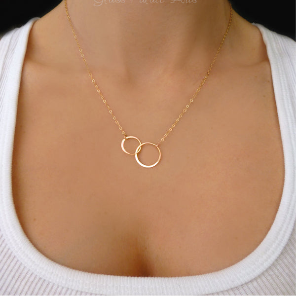 Infinity Circle Necklace For Sisters - Sterling Silver, Gold or Rose Gold