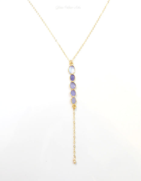 Tanzanite Lariat Pendant Necklace For Women
