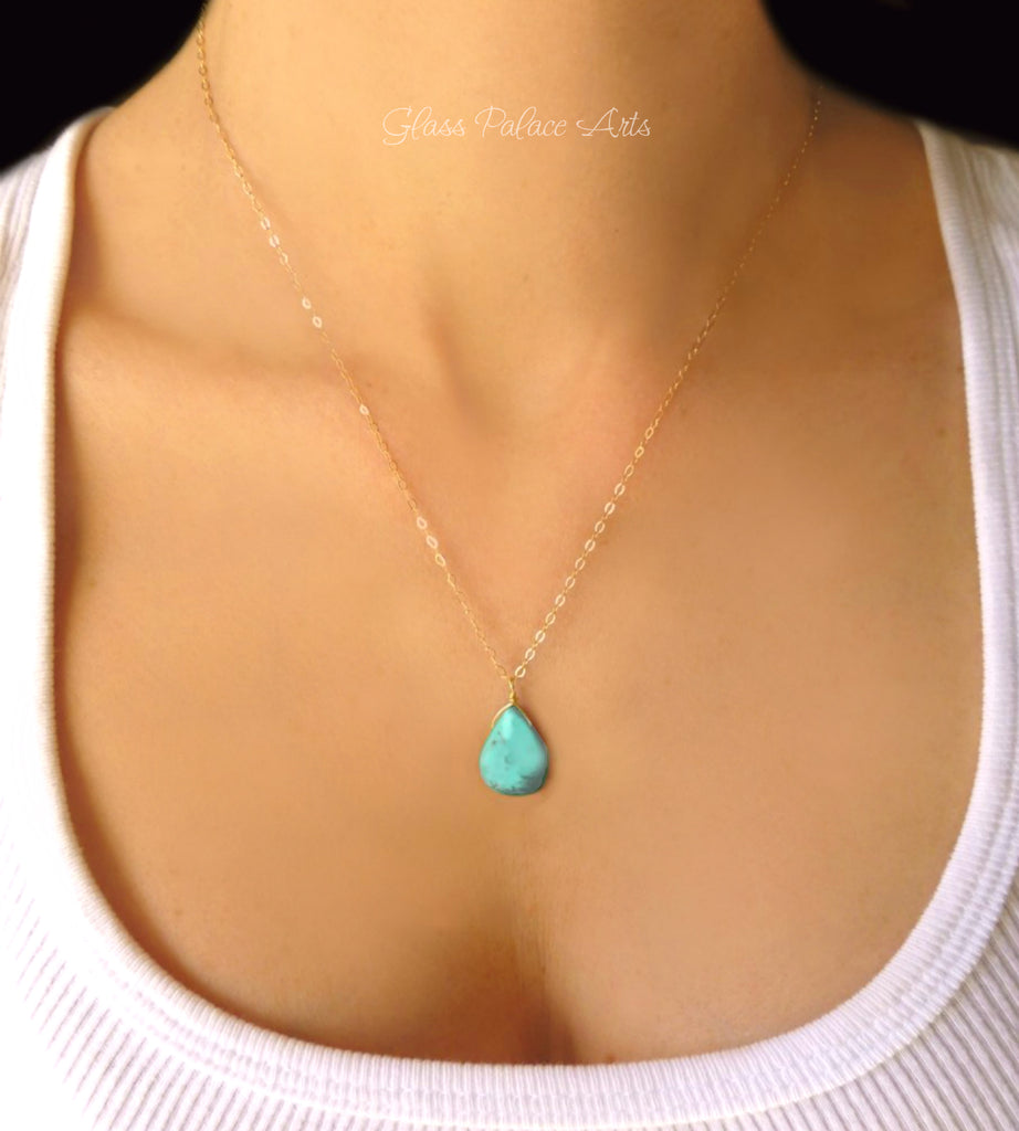 Classic Turquoise Drop Pendant - The Jewelry Shop