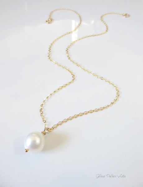 Freshwater Pearl Teardrop Necklace Rose Gold, Gold or Sterling Silver